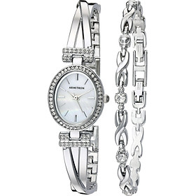 Armitron Women's 75/5381MPSVST Swarovski Crystal Accented Silver-Tone Bangle Watch and Bracelet Set