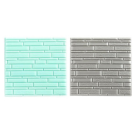 2Pieces PE Foam 3D Brick Wall Sticker Decals Wallpaper Panel Home Decor
