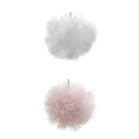 2Pcs Pom Poms Flower Ball Wedding Party Outdoor Decoration Craft White Pink