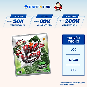 Lốc 12 Gói Snack Rong Biển Taokaenoi Big Bang Vị Truyền Thống 6G