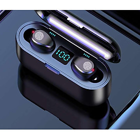 Tai Nghe Bluetooth Không Dây 5.0, AMOI F9, Cảm Ứng Vân Tay, Màn Led Báo Pin, Kháng Nước, Chống Ồn, Âm Thanh Cực Chất - Hàng Nhập Khẩu