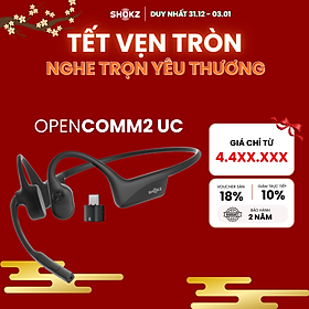 Tai nghe Bluetooth truyền âm thanh qua xương Shokz OPENCOMM2/OPENCOMM2 UC - Hàng Chính Hãng