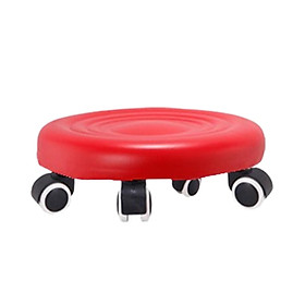 Low Roller Seat Footstool Pulley Wheels Stool for Barber Shop Library Garage