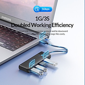 Bộ chia Hub USB ra 4 cổng USB 3.0 Orico PAPW4A-U3 - Hàng chính hãng