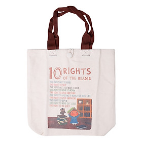 Túi Xách Quai Dù - 10 Rights Of The Reader - Tặng Kèm Bộ 4 Cái Huy Hiệu (Mẫu Ngẫu Nhiên)