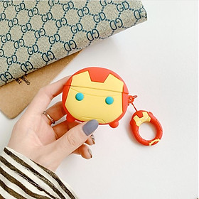 Airpods case bao case silicon vỏ ốp silicon bảo vệ cho tai nghe Airpod hình Iron man