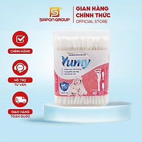 Tăm Bông Đầu Móc YUMY Baby Thân Giấy – Combo 12 Hộp x 200 Que (TB04-107), Mềm Mịn, An Toàn Cho Trẻ Sơ Sinh
