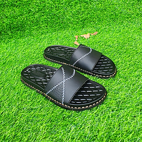 Dép da nam quai ngang Trường Hải da bò 2 màu nâu,đen DN115