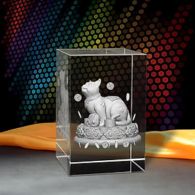 Tượng 3D Con Mèo - Trang Trí Xe Ô tô/ Bàn Làm Việc - Bằng Pha Lê