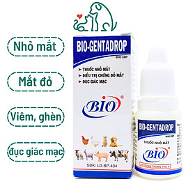 Nhỏ mắt Bio-Gentadrop chó mèo mắt đỏ, viêm, ghèn, có mủ chai 10ml