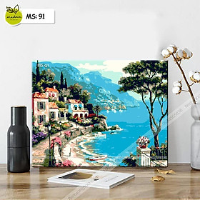 Mua Tranh tô màu 40x50cm có khung Thành phố biển T91