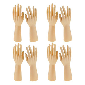4 Pair Male Mannequin Hand Human Hand Model Jewelry Gloves Holder Skin Color