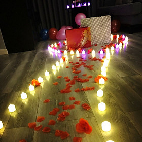 Combo 10 đèn nến điện tử bóng led trang trí nhà cửa, sinh nhật lễ tình nhân, lãng mạn (kèm pin)
