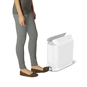 Mua Thùng rác màu trắng SimpleHuman cánh bướm 10L Hàng Chính hãng