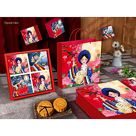 Mua Full Set Hộp Nguyệt Cầm 4 Bánh Trung Thu Lớn 150 ~ 250g (ko bao gồm bánh)