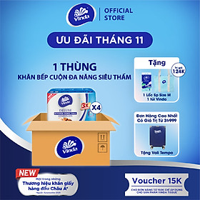 Khăn giấy bếp đa năng siêu thấm Vinda Deluxe (6 Cuộn)