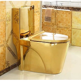 Mua Bồn cầu 1 khối mạ vàng cao cấp phong cách hoàng gia