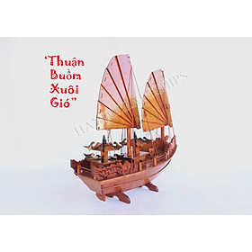 Mô hình thuyền gỗ Hạ Long gỗ hương (Thân: 40cm)