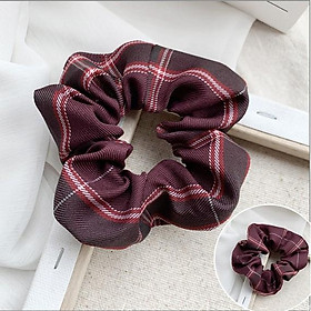 Dây Buộc Tóc, Cột tóc Scrunchies Co Giãn Thời Trang Nhiều Màu - Tím đậm