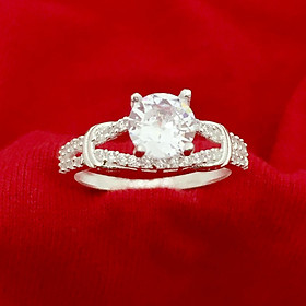 Nhẫn bạc nữ Bạc Quang Thản thiết kế ổ cao gắn đá chất liệu bạc thật, có thể chỉnh size tay theo yêu cầu - QTNU27