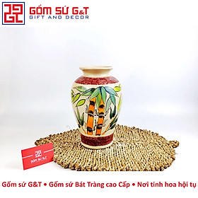 Mua Lọ hoa dáng vò vẽ nhị cảnh trúc đào Gốm Sứ G&T