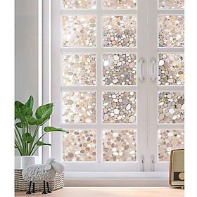 Tấm Dán Cửa Sổ Họa Tiết Đá Cuội 3D Dùng Trang Trí Nhà Độc Đáo