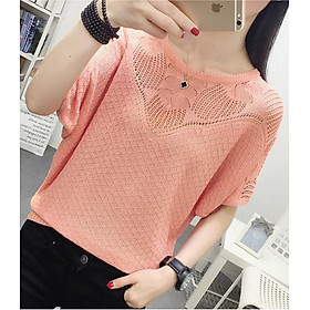 Áo len lỗ cộc tay thời trang 4 mùa cổ cách điệu AO31 Free size