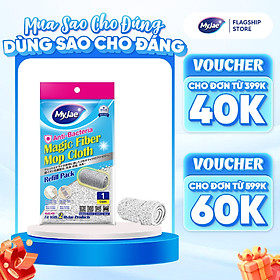 Bông Lau Thay Thế MyJae Đài Loan Sợi Fiber Cho Cây Lau Nhà Tự Vắt Kháng Khuẩn Và Cây Lau Nhà Phun Sương 33.5 x 10.5 cm