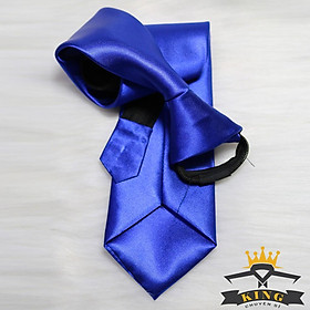 Cà vạt học sinh nam nữ thắt sẳn bản nhỏ 5cm KING, caravat công sở style hàn quốc vải phí bóng gía rẻ C015