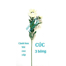 Mua Hoa giả trang trí - Cành HOA CÚC 3 Bông (65cm) Vải cao cấp