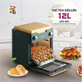 Mua Nồi Chiên Không Dầu Mutosi MF-98C An Toàn Cho Sức Khỏe  Nút Cơ Bền Bỉ  Tích Hợp Đa Năng Lò Nướng Bếp Nướng Inox 304 Cao Cấp 12L