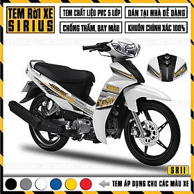 Tem Rời Xe Sirius RC Mẫu 110 Chế Dán Mọi Màu Xe | SR11 | Decal PVC Cao Cấp Chống Nước, Chống Bay Màu