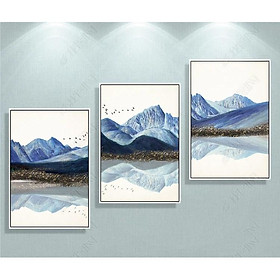 Bộ 3 tranh canvas hình núi, trừu tượng ADH00752
