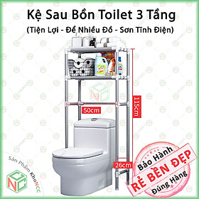 (Ngăn Nắp) Kệ Sau Bồn Toilet 3 Tầng KhoNCC Hàng Chính Hãng Cho Không Gian Sạch Sẽ Gọn Gàng - Lựa Chọn Thông Ming Cho Phòng Tắm Nhỏ - KLM-KSBTL3T