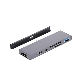 6 in1 USB-C HUB Type-C to USB 3.0 SD/Micro SD 3.5mm Jack Type-C HD Laptop PC Adapter Converter Suitable for iPad