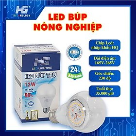 Đèn Led Búp Nông Nghiệp 12W Ánh Sáng Vàng Giúp Tăng Năng Suất Cây Trồng