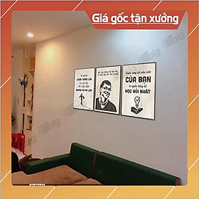Bộ 3 tấm tranh động lực những câu nói hay của Bill Gates kích thước 40x55cm