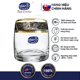 Mua Bộ 6 ly pha lê uống whisky uống nước  bia 230 ml mạ vàng  platin  24k Tiệp Khắc