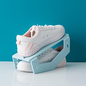 Mua Kệ xếp giày dép 2 tầng gấp gọn tiết kiệm không gian - Kệ nhựa để giày dép xếp gọn thông minh phong cách Nhật Bản