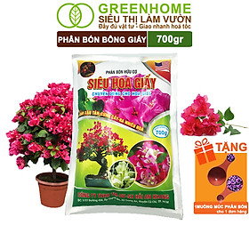 Phân Bón Hoa Giấy Greenhome, Bao 700gr, Hữu Cơ, Giúp Thân Cứng Cáp, Tạo Tán, Ra Bông Nhiều, Lâu Tàn