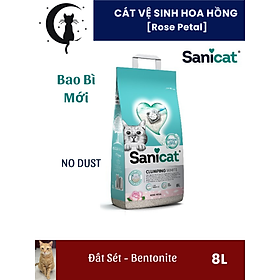 SANICAT  Cát vệ sinh Hoa Hồng - (Betonite- Đất sét) - 8L