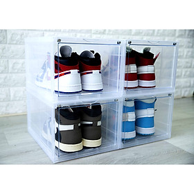 Combo 3 hộp đựng giày sneaker cửa mở nam châm , trọng lượng 1000gr, tháo lắp dễ dàng | tặng kèm gói hút ẩm