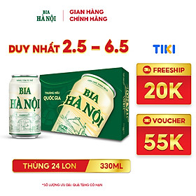 Bia Hà Nội Nhãn Xanh - Thùng 24 lon 330ml 