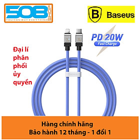 Cáp sạc nhanh, truyền dữ liệu PD 20W, Ba-se-us CoolPlay Series Fast Charging Cable Type C to Lai-nin PD 20W với thiết kế chắc chắn và bền bỉ và hỗ trợ công nghệ Power Delivery - Hàng chính hãng