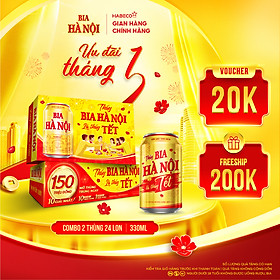 Combo 2 Thùng Bia Hà Nội phiên bản Tết 2026 - Thùng 24 lon 330ml