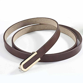 Men And Women Waistband Imitation Leather All-match Solid Color U-shaped Thin Belt