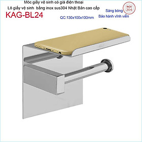 Mua Móc giấy vệ sinh có giá đỡ điện thoại  Phụ kiện phòng tắm cao cấp Kace  kệ để giấy 304 Nhật Bản KAG-BL24