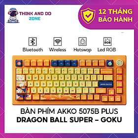 Bàn phím cơ AKKO 5075B Plus Dragon Ball Super – Goku (Multi-modes / RGB / Hotswap / Gasket mount) - Hàng chính hãng