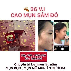 Cao mụn sâm đỏ 36 vị hũ lớn 15g (mua 1 tặng 1 gel hút mụn )hết mụn da sáng mịn căng bóng