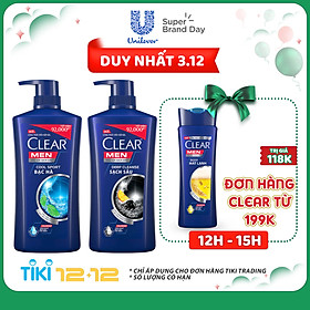 Combo 02 Dầu Gội Clear Men Trị Gàu Và Ngăn Gàu(900g)